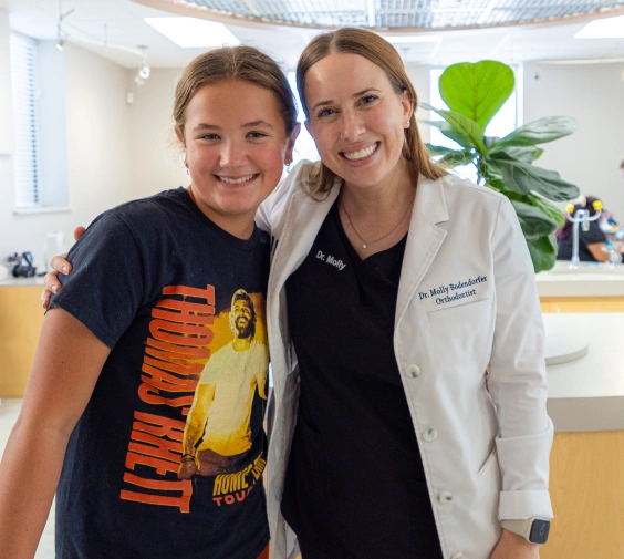 Dr Molly Bodendorfer with patient in Omaha orthodontic care