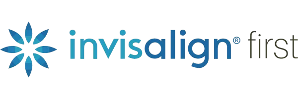 Invisalign First logo featuring blue star design with company name text.
